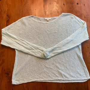 Eileen Fisher Petite Seafoam mint linen mesh sweater. Size PP